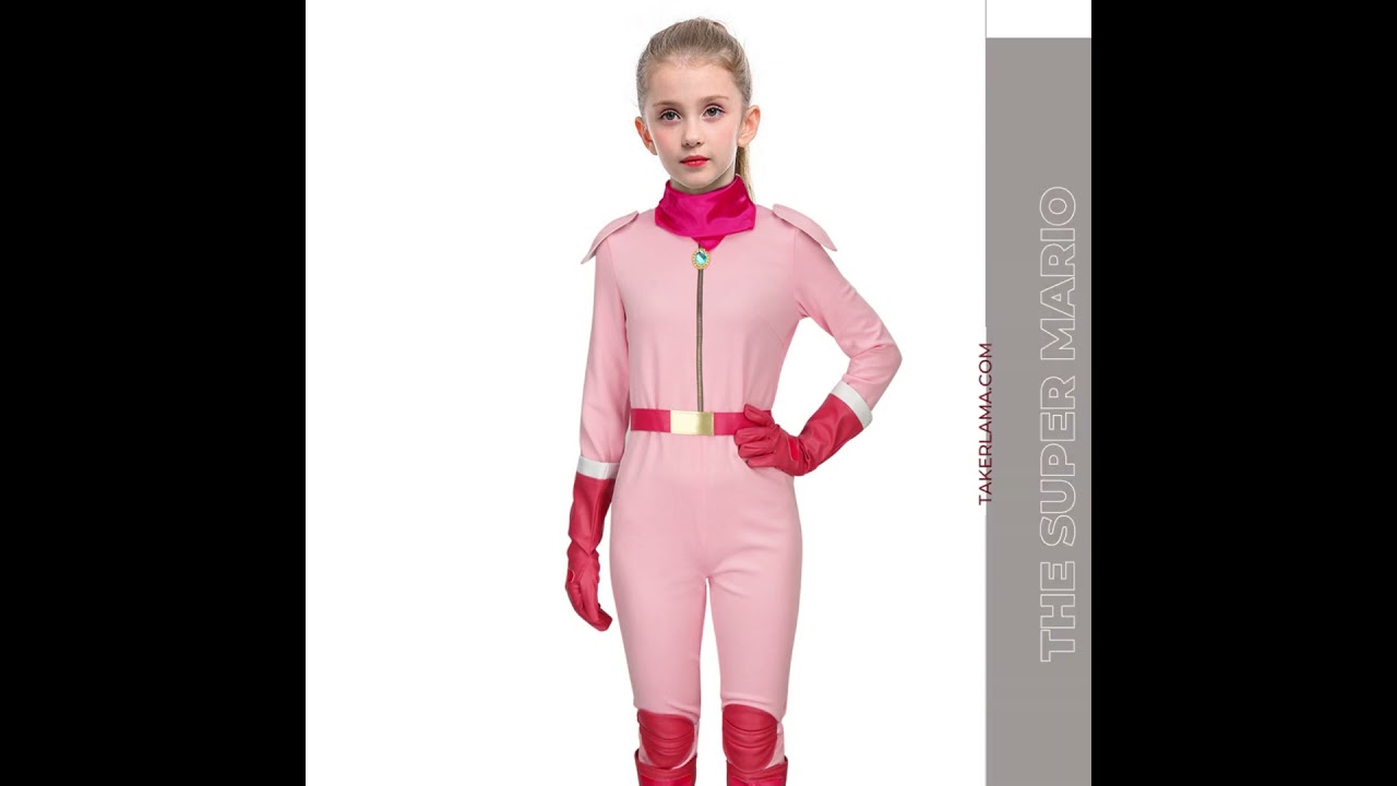 Takerlama Kids Princess Peach Racing Costume Pink Jumpsuit The Super Mario Bros. Movie