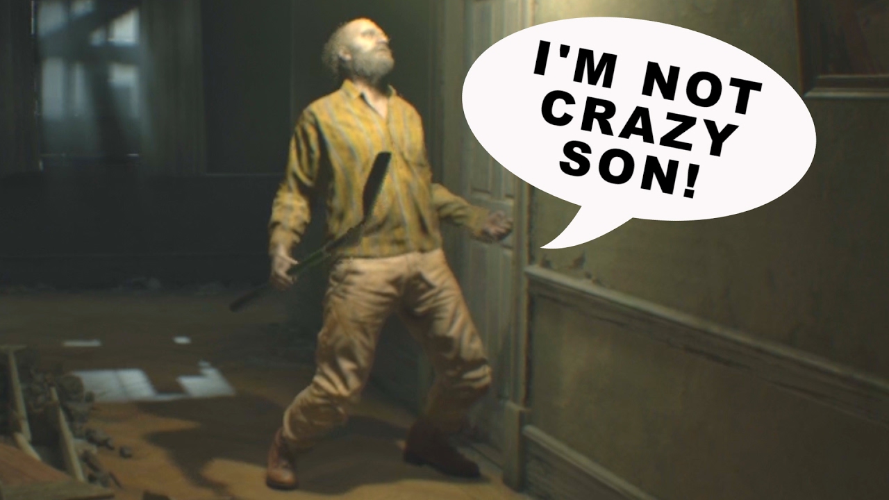RESIDENT EVIL 7 Glitch - Jack Baker goes CRAZY!