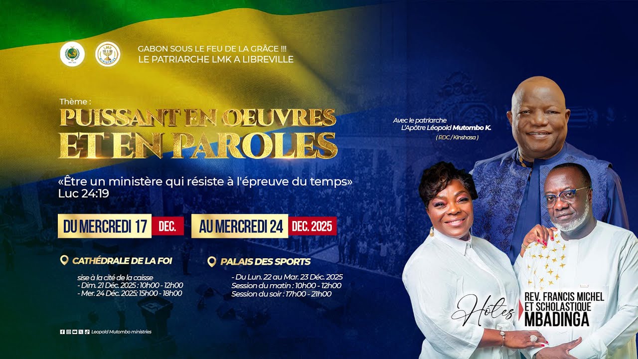 ARRIVÉE DU PATRIARCHE APÔTRE LEOPOLD MUTOMBO A LIBREVILLE
