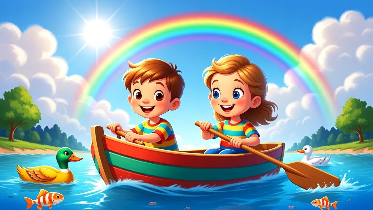 Row Row Row Your Boat 🚤 | Cute 3D Nursery Rhymes for Kids | Laila Fun