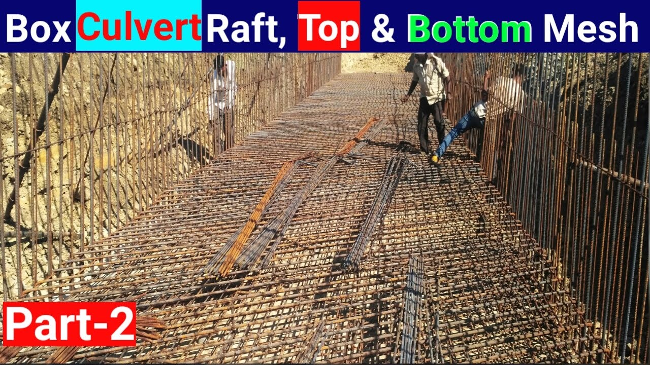 Box Culvert raft Steel BBS Complete Details (PART-2) Start to End  | Bar Bending Schedule of Culvert