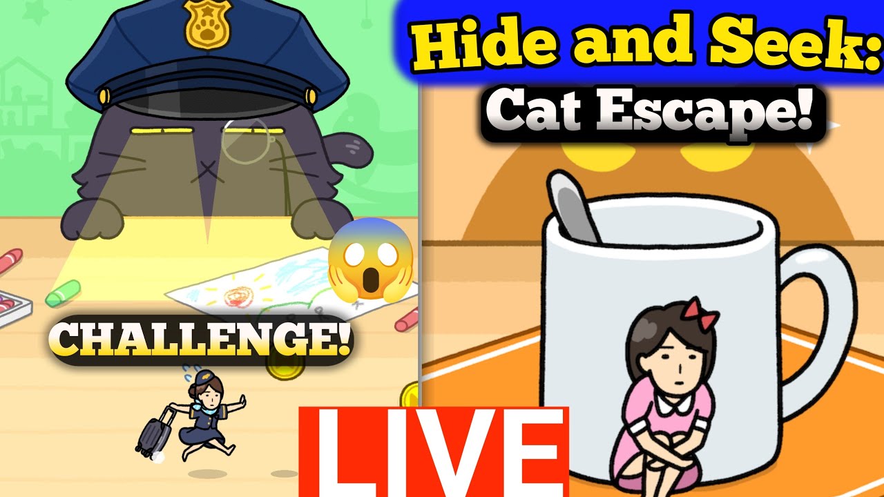 Hide and Seek Cat Escape Challenge Now 😱