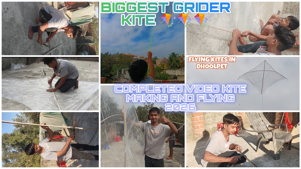 BIGGEST GRIDER KITE MAKING IN DHOOLPET 🪁 🪁 🪁 2026 | #kitemakingprocess #dhoolpetofficial #kiteflying