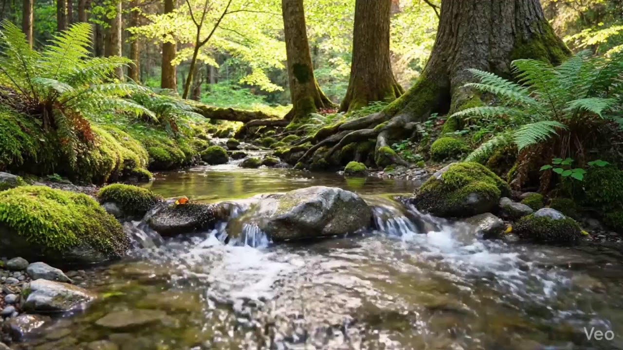 Rilassati con il suono del ruscello d'acqua 💧💧 Unwind to the soothing sound of a flowing stream 💧💧