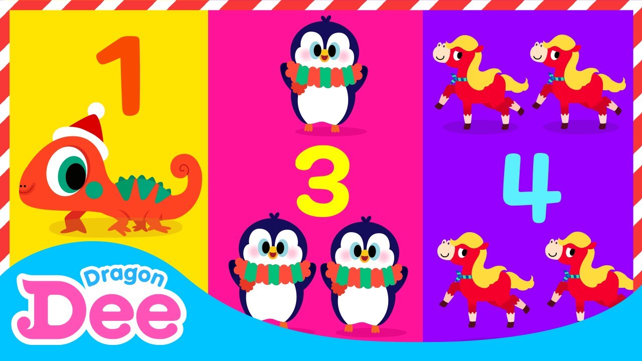 🎁 12 Days of Christmas with animals 🐾 | Christmas Carol for kids | Baby Nursery Rhymes | Dragon Dee