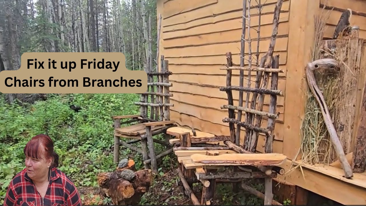 Fallen Branches into Rustic Chairs: Fix it up Friday