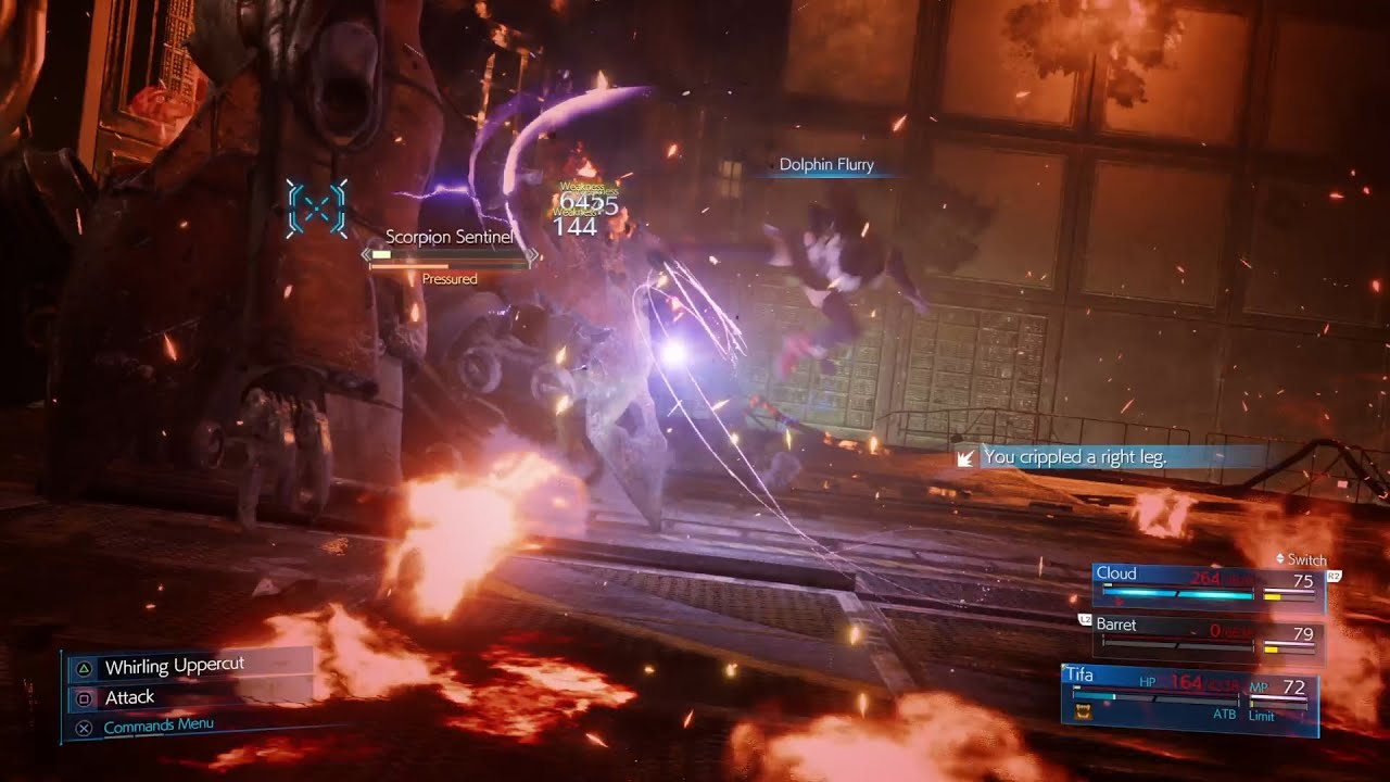 [FF7R] Tifa Solo vs. Scorpion Sentinel on hard mode