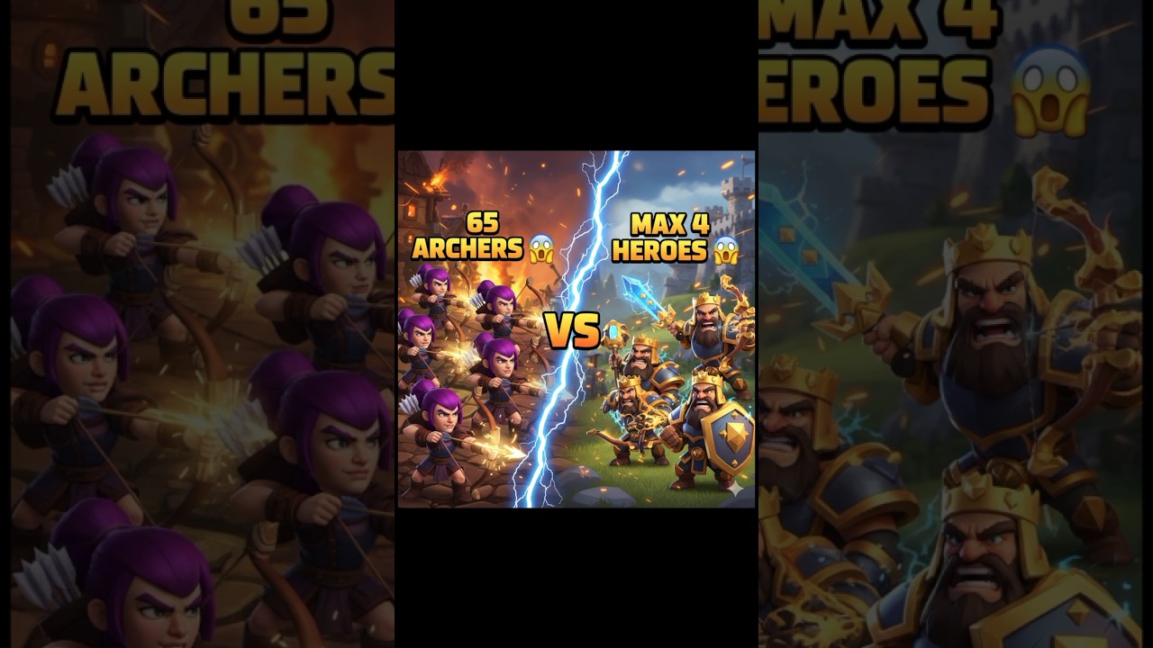 65 Archers 🏹 vs MAX 4 Heroes 😱 | Who Wins?
