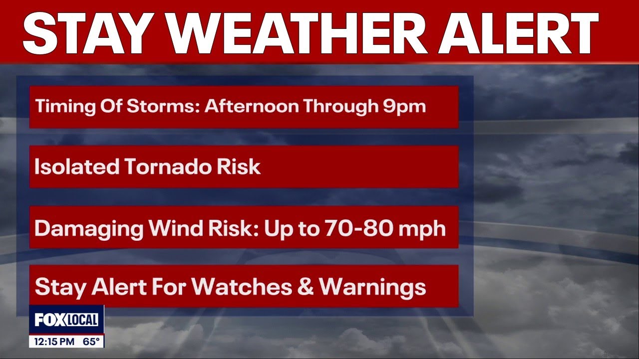 В понедельник были выпущены предупреждения о возможности торнадо и предупреждения о сильных грозах.
