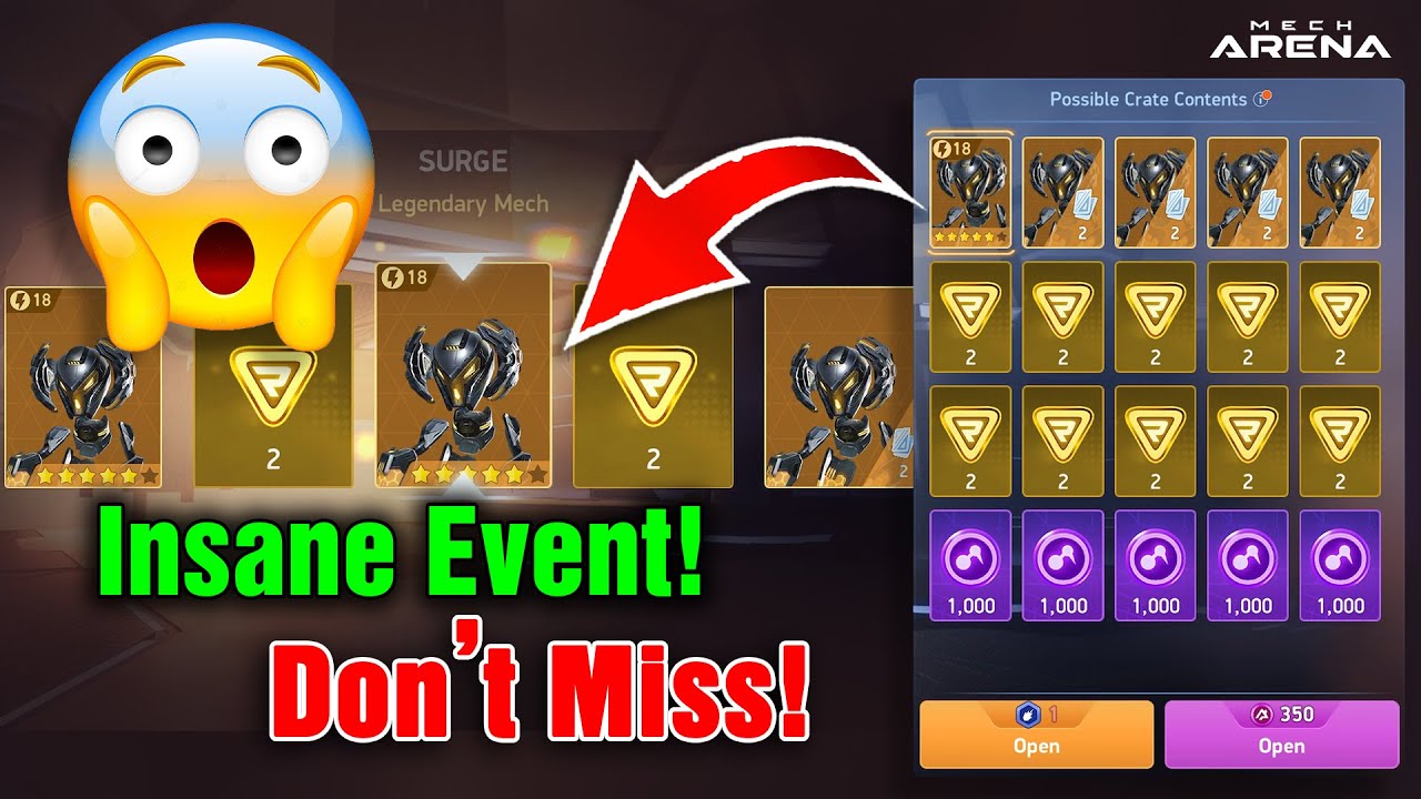 FREE TO PLAY Surge?! Don&rsquo;t Miss This Legendary Event! Mech Arena
