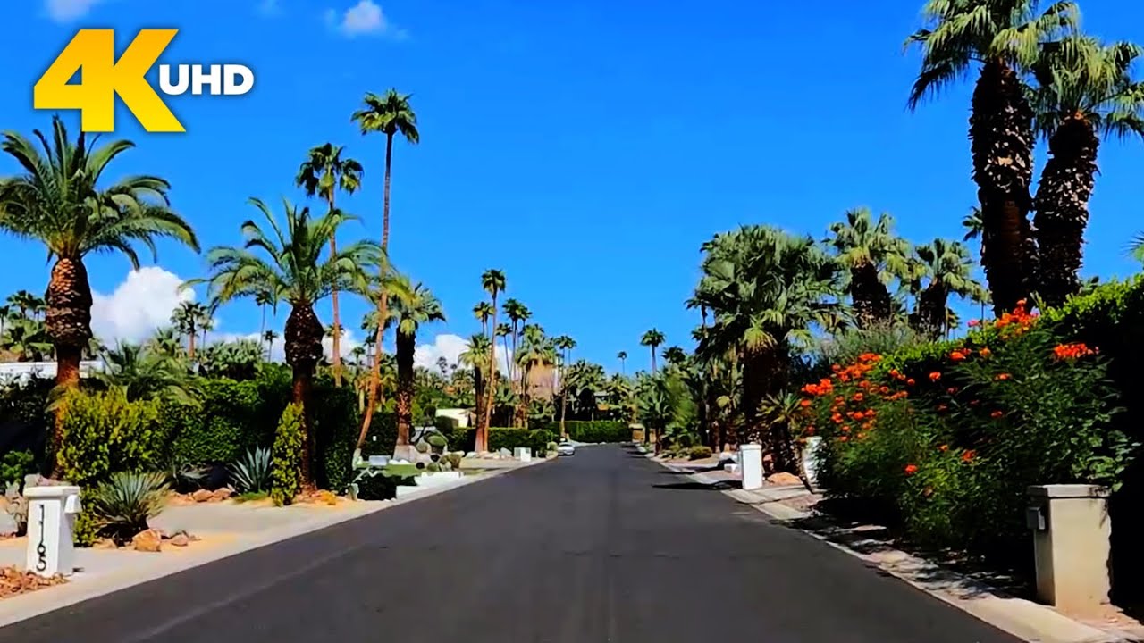 Palm Springs California 4K Driving Tour | Iconic Neighborhoods & Modern Architecture