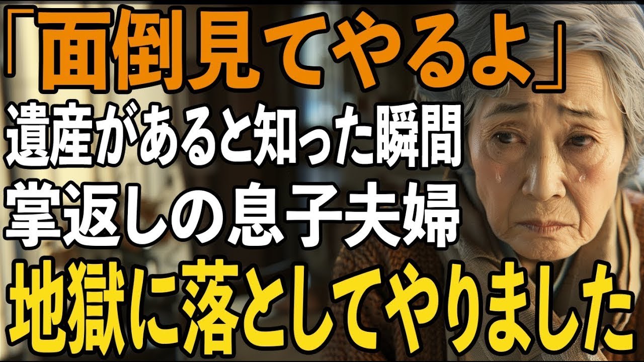 「じゃあ、オレたちが面倒見てやるよ」夫の遺産目当てで押しかけてきた息子夫婦。急に手のひらを返す息子たちに地獄を見せた結果【シニアライフ】【60代以上の方へ】