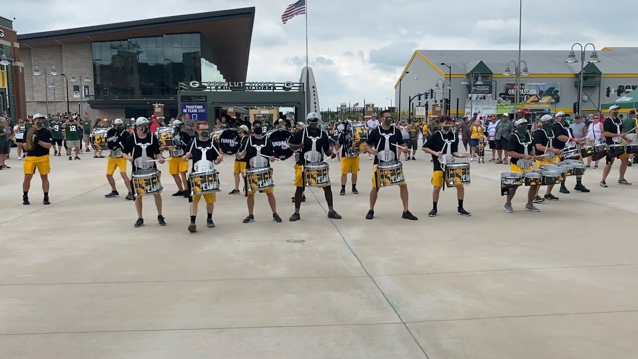 Chris McGlauchlen and the Greenbay Packer Tundra Drum Line
