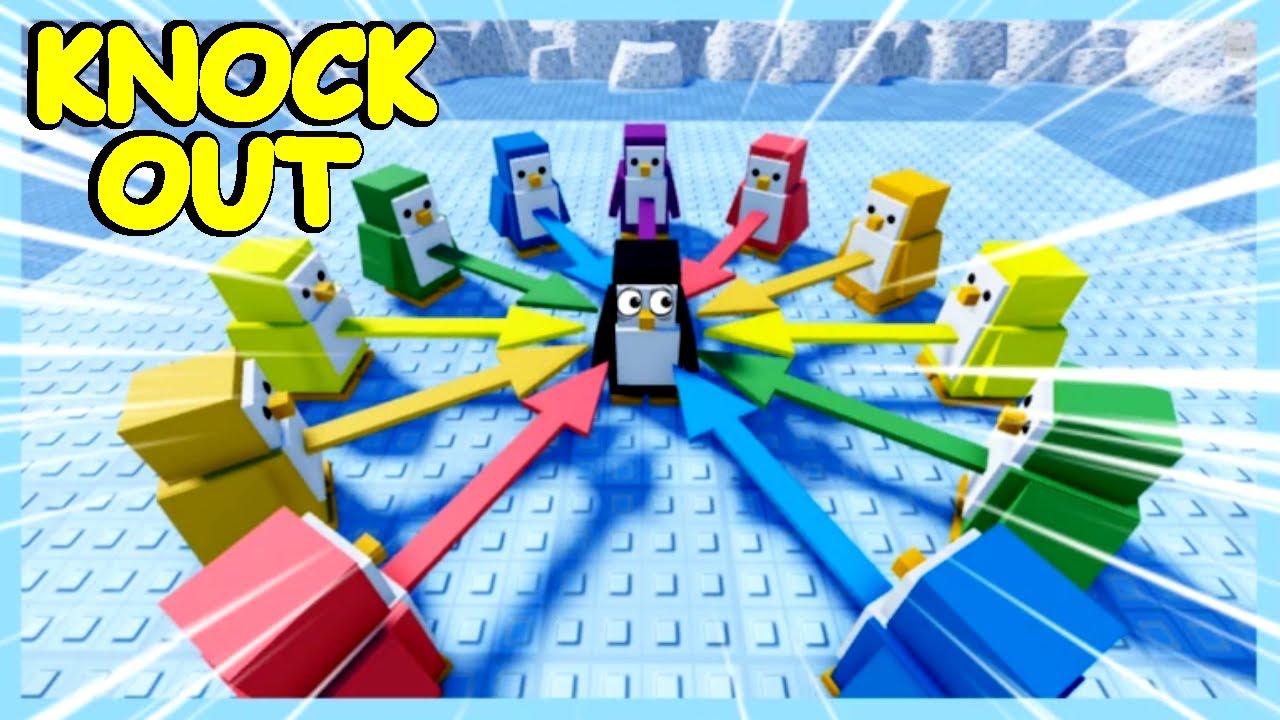 Knockout penguins in Roblox Knockout