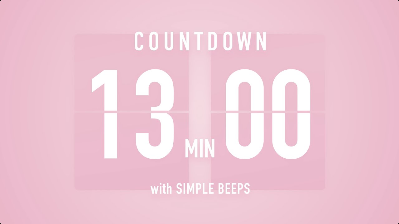 13 Minute Countdown Timer 🌸 Flip Clock with Simple Beeps 🔔