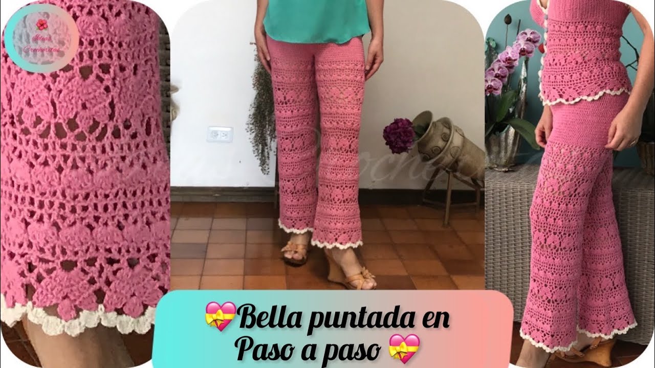 Pantalones a crochet en Algodón Rosa 💝🌷