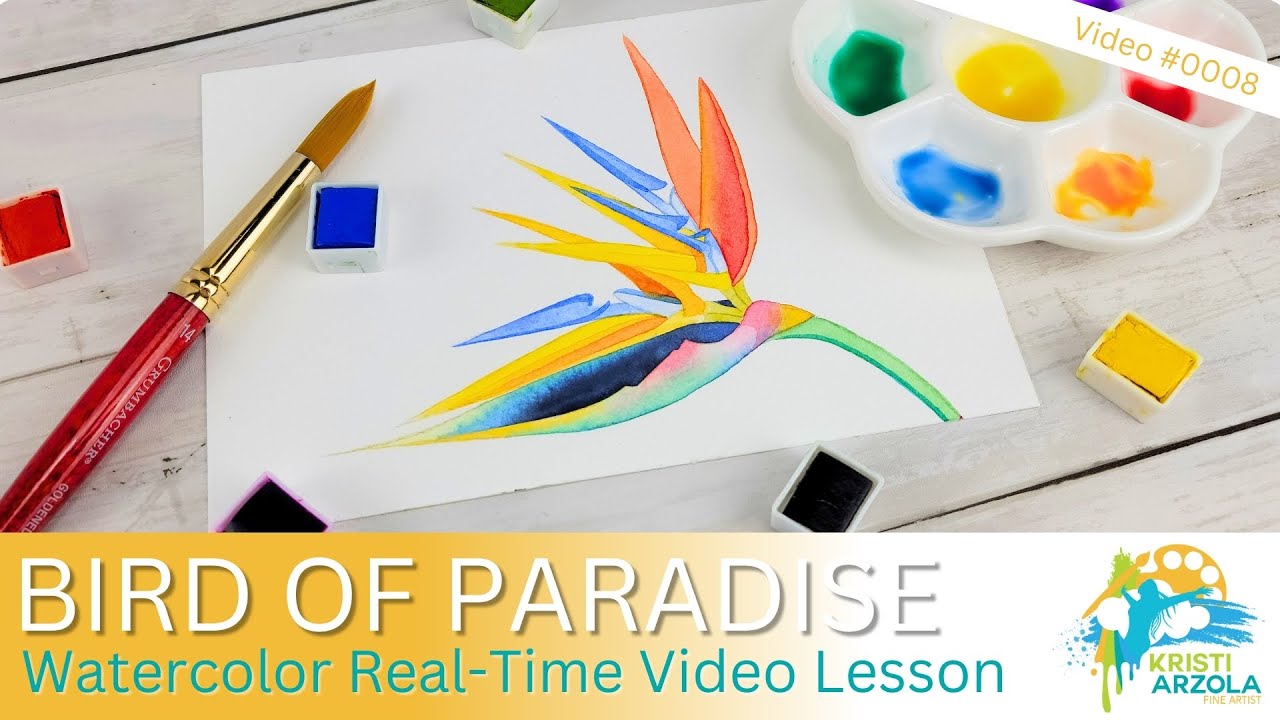 Bird of Paradise Flower | Real-Time Watercolor Lesson for Beginners