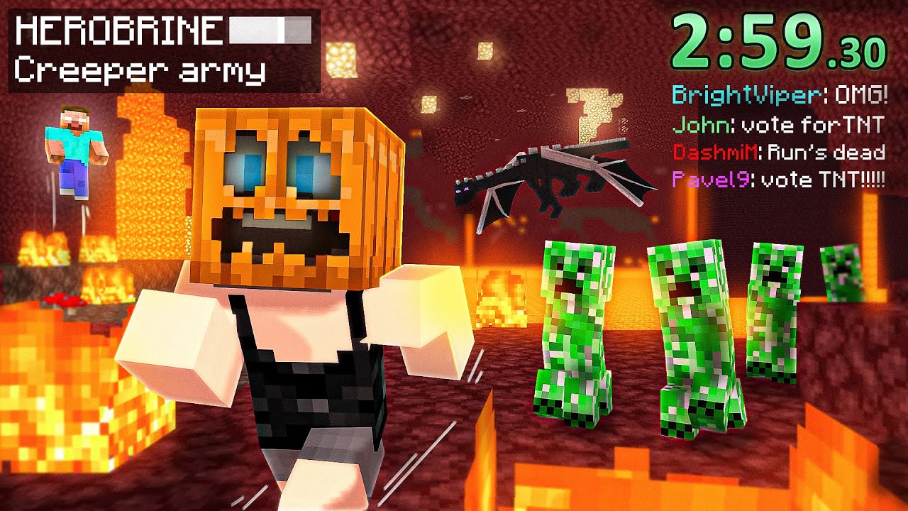 Minecraft Chaos Mod Speedrun - Viewers Pick A Random Effect Every 30 Seconds (Complete)