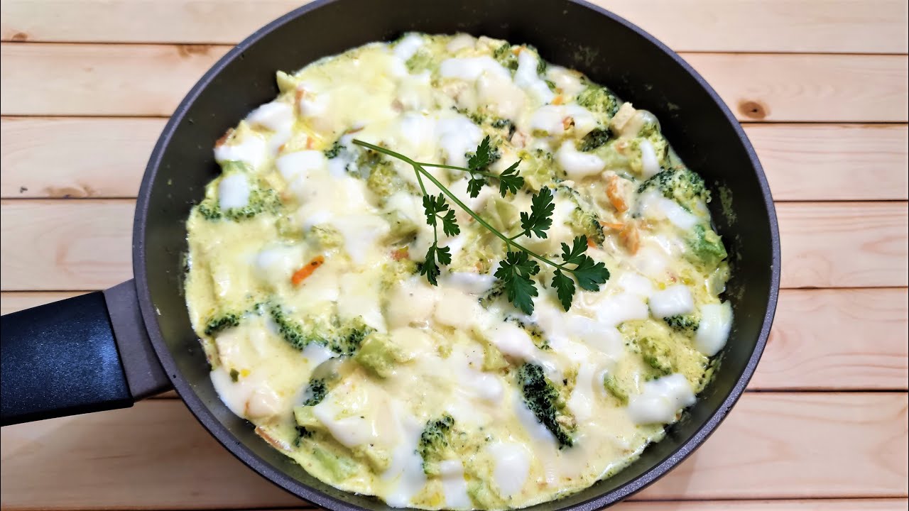 ¡Porque no conocía esta receta antes? POLLO CON BRÓCOLI - GRATINADO EN SARTEN / Receta saludable