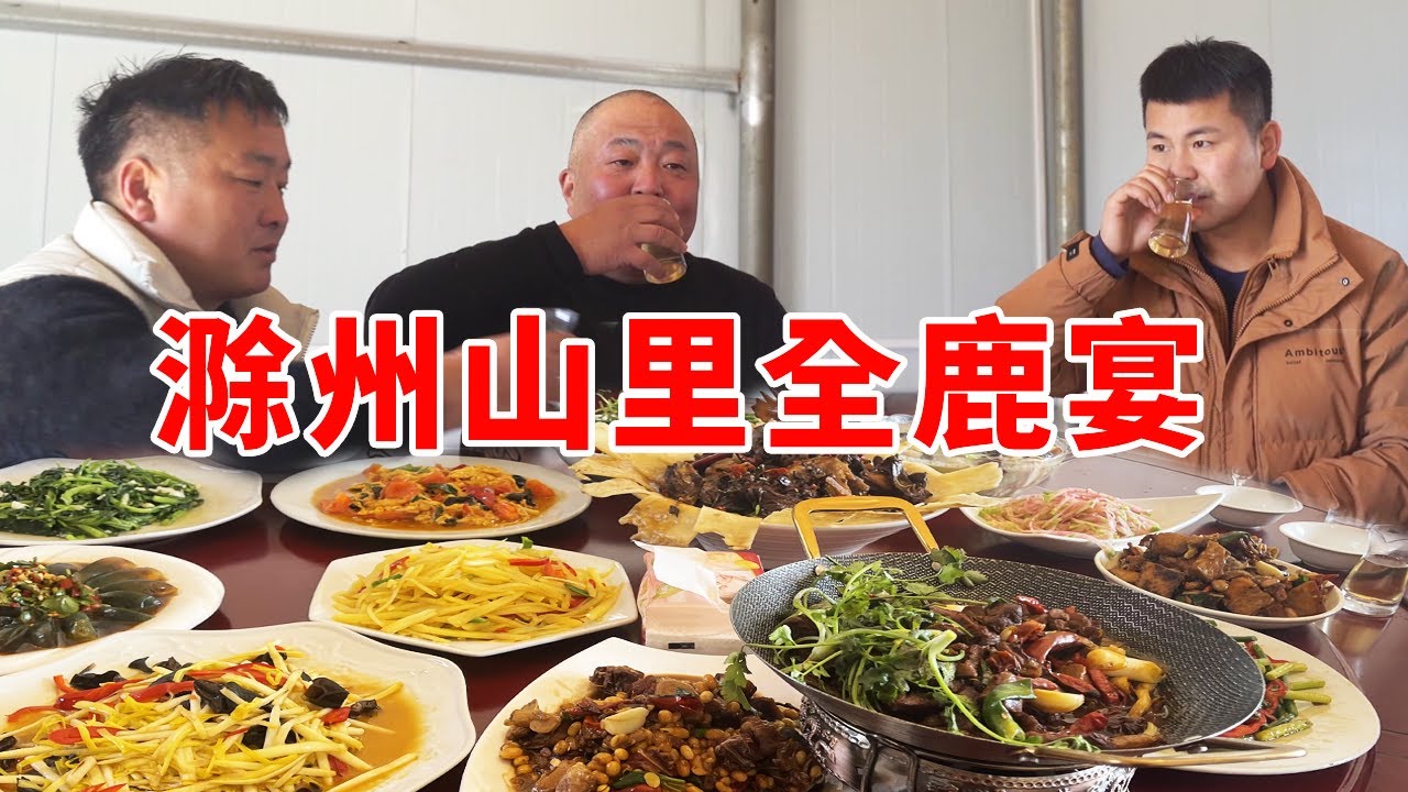 喝鹿茸酒，滁州定远山里吃鹿全宴，大块吃肉大口喝酒，真惬意！【唐哥美食】