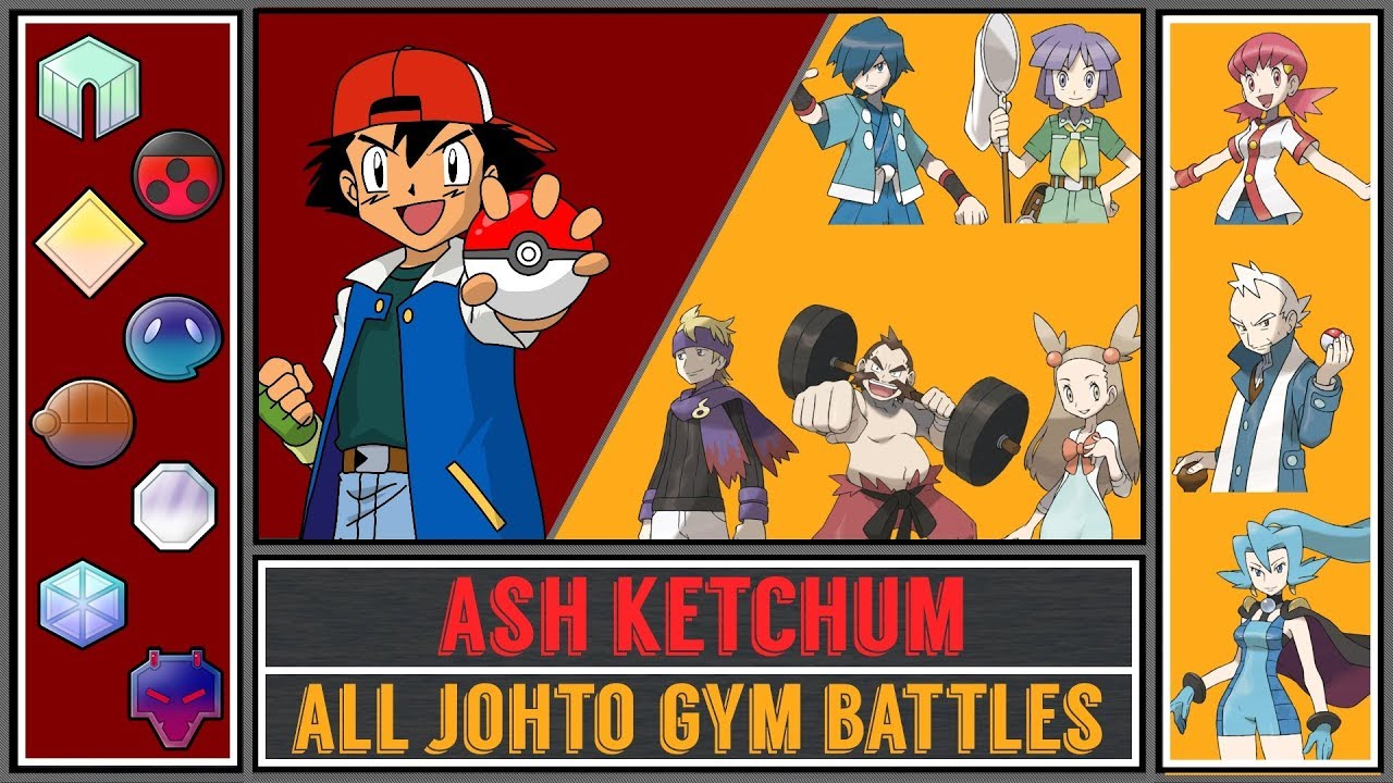 All Johto Gym Battles of Ash Ketchum - Pokémon Sun/Moon