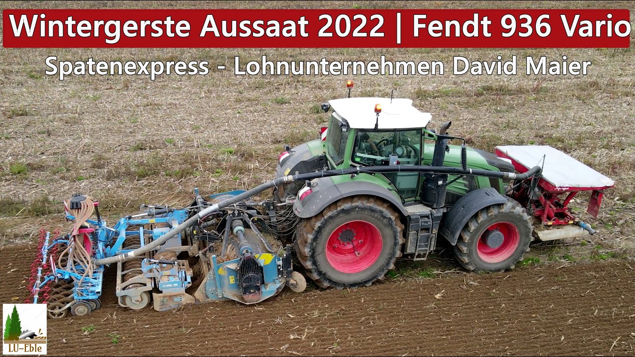 Wintergerste Aussaat 2022 mit Fendt 936 Vario | Spatenexpress | Lohnunternehmen David Maier