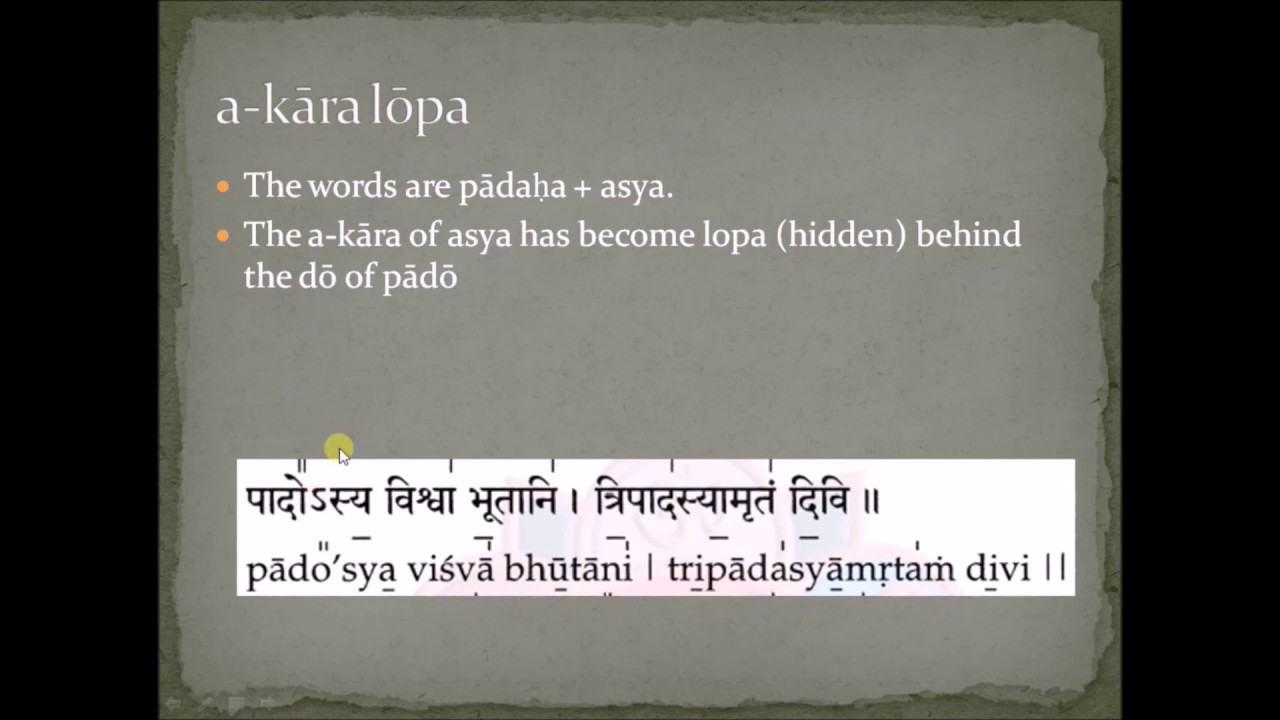 Avagraha Sandhi Rule I A-Kara Lopa I Grammar Rules in Vedic Chanting
