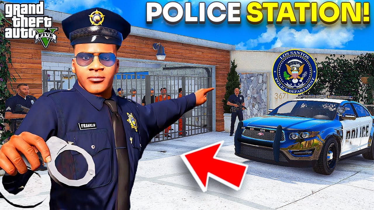 Franklin & Shin Chan Upgrade His House into Police Station in GTA 5 Telugu |Franklin Became Police!