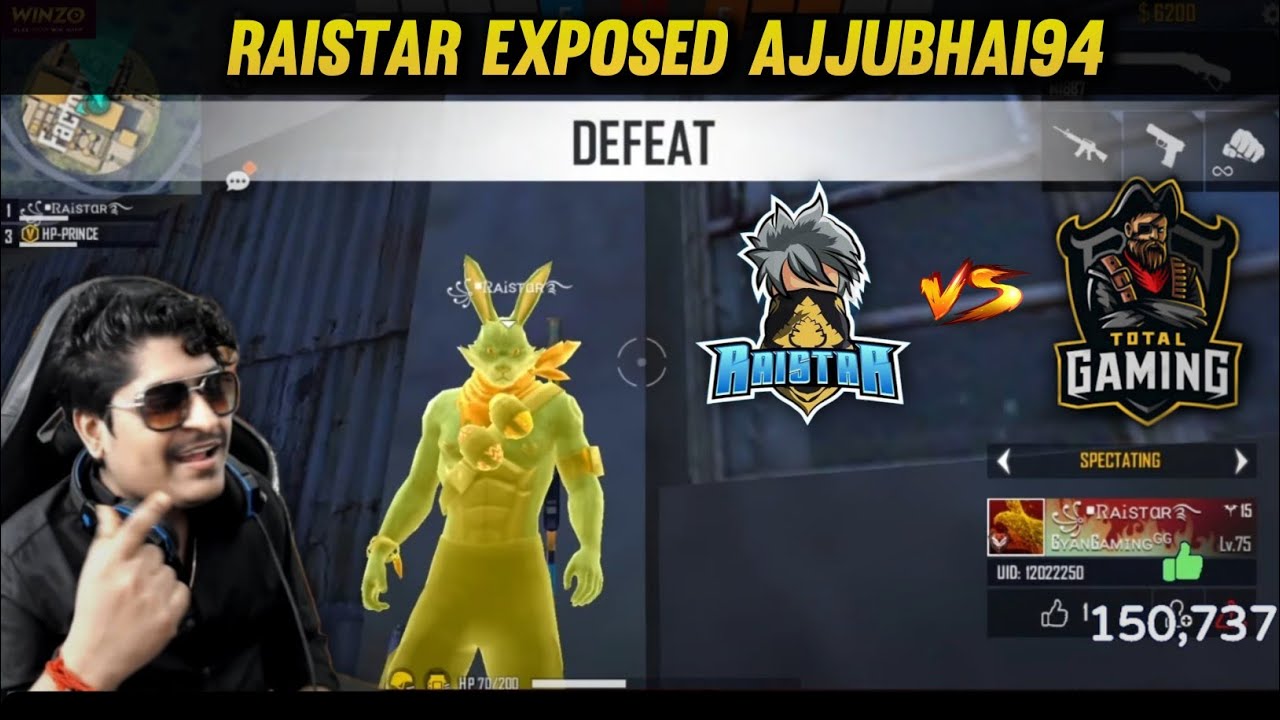 Raistar Exposed Ajjubhai94 😂 On Gyan Gaming Live Stream - Garena Free Fire