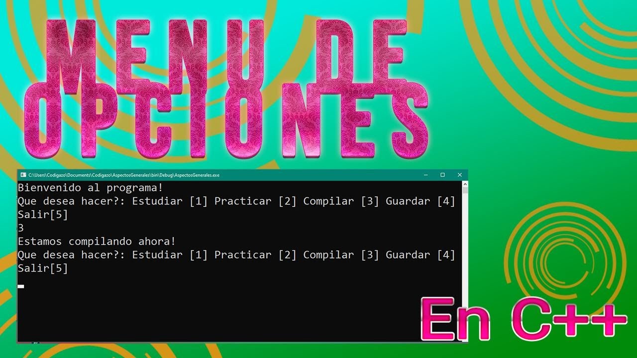 Como hacer un menú de opciones en C++ con switch