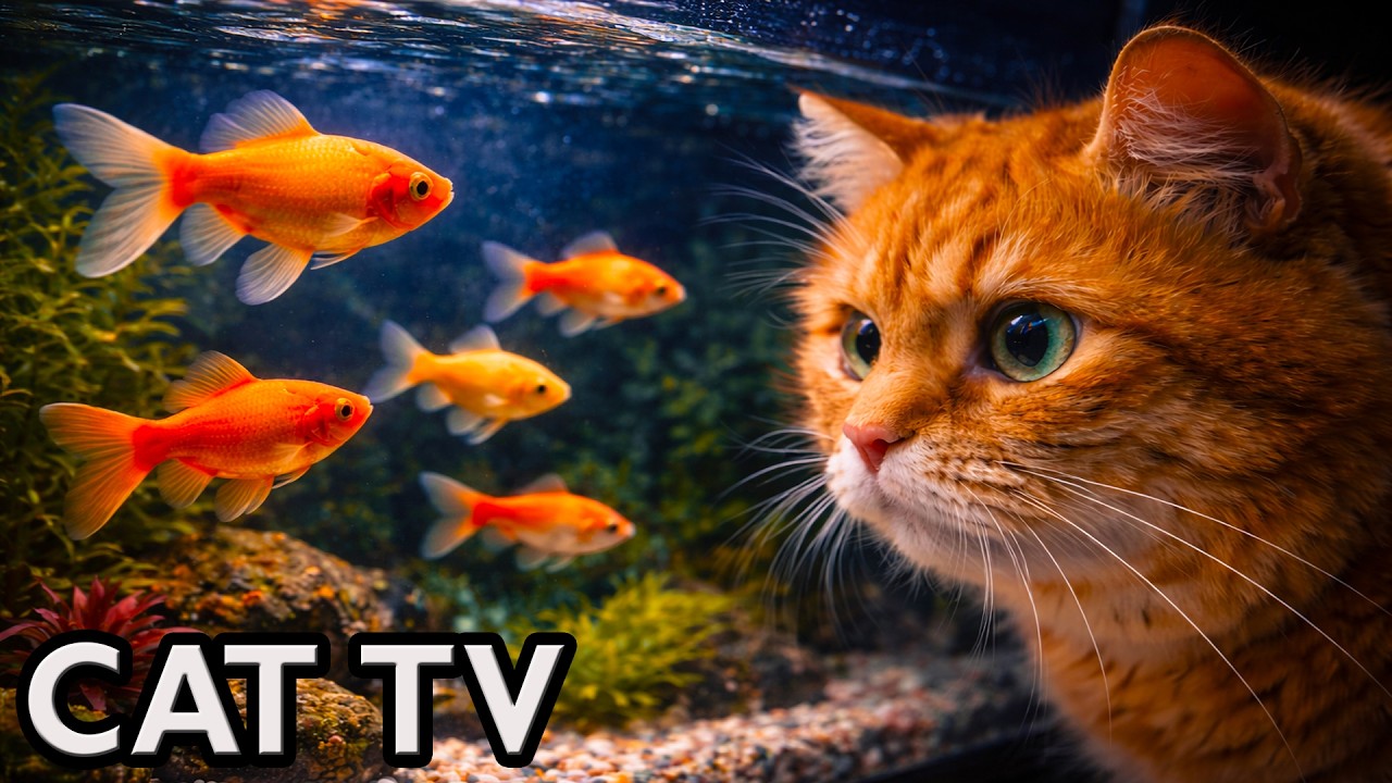 🔴 Cat TV 🐱 Goldfish Aquarium Live 🐠 Fish Tank for Cats to Watch