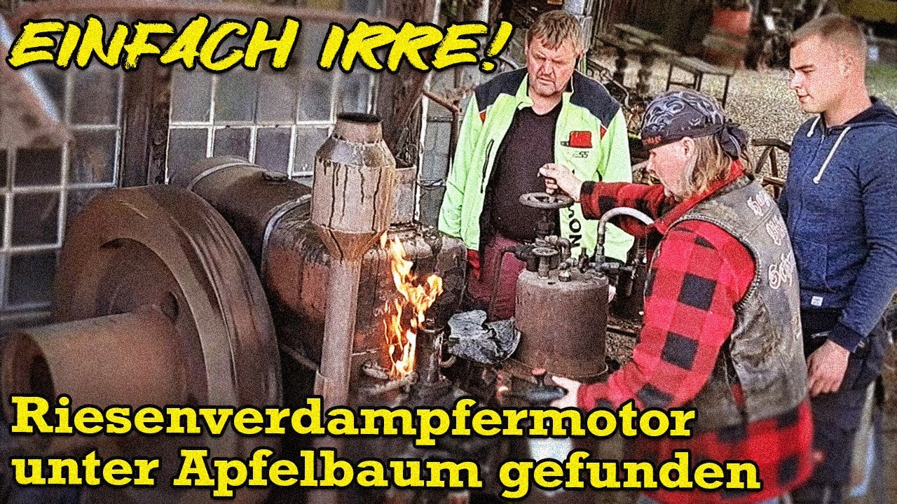 EINFACH IRRE! -  Riesenverdampfermotor unter Apfelbaum gefunden | Harzer Bikeschmiede