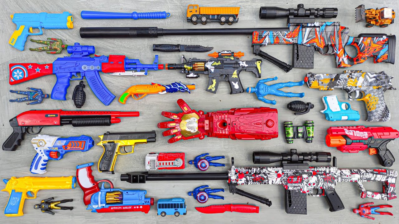 Tembak Plastik Nerfgun Seperti * Watergun, Soft Bullet, Sniper, Ak47, M16, Machine Gun, Nerf 280