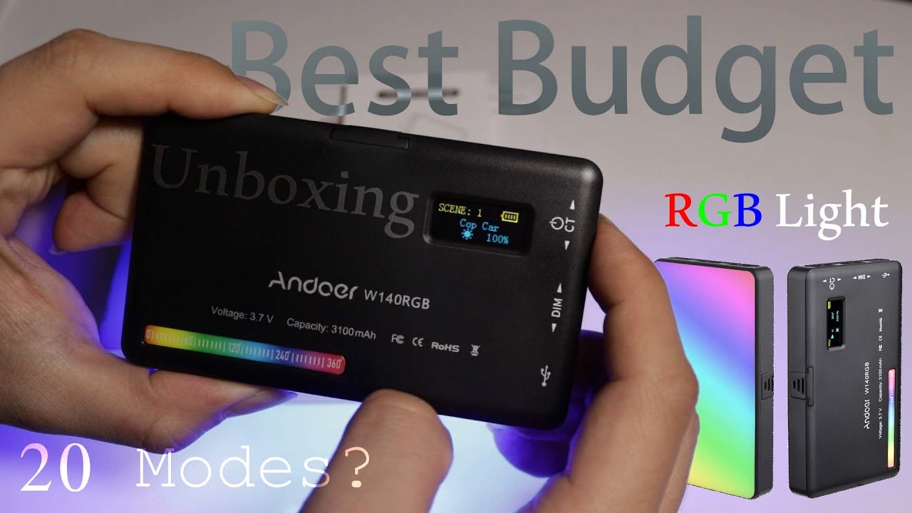 Andoer W140RGB Best Budget Video Lighting Device Best For Youtubers & Filmmakers آنباکسینگ نور رنگی