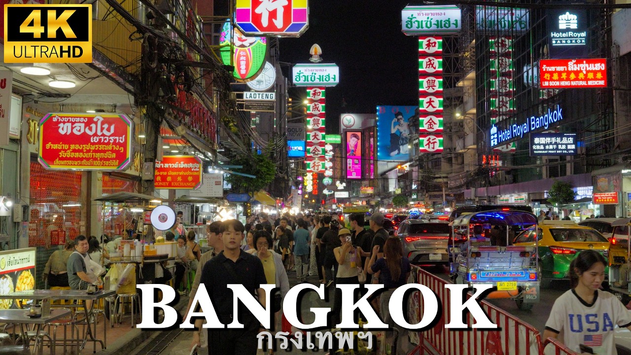 Bangkok Yaowarat 4K HDR Walking Tour | Thailand's Busiest Night Market