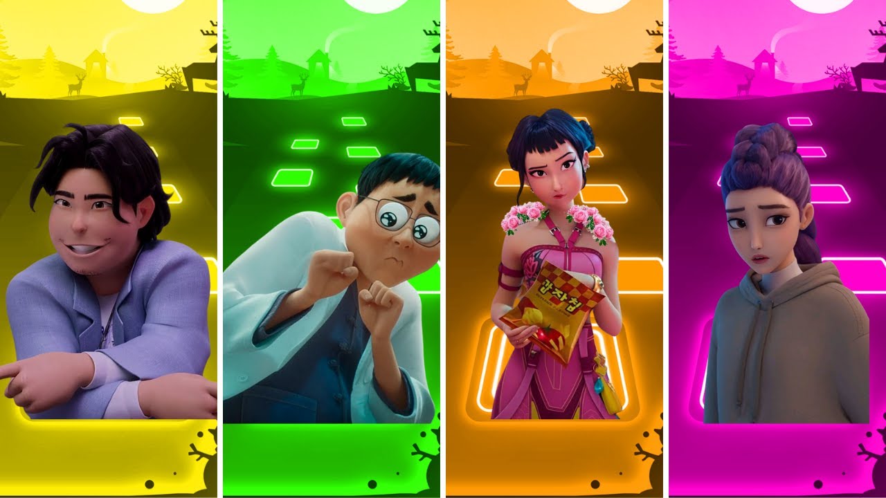 🎶 Bobby 🆚 Dr.Han 🆚 Zoey 🆚 Rumi | Kpop Demon hunters Tiles Hop EDM Rush