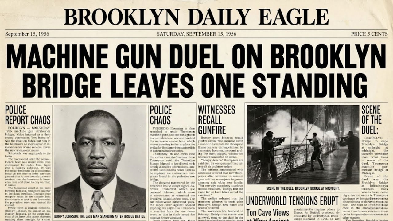 BUMPY JOHNSON vs FRANK COSTELLO --- BROOKLYN BRIDGE THOMPSON MACHINE GUN DUEL Left ONE STANDING