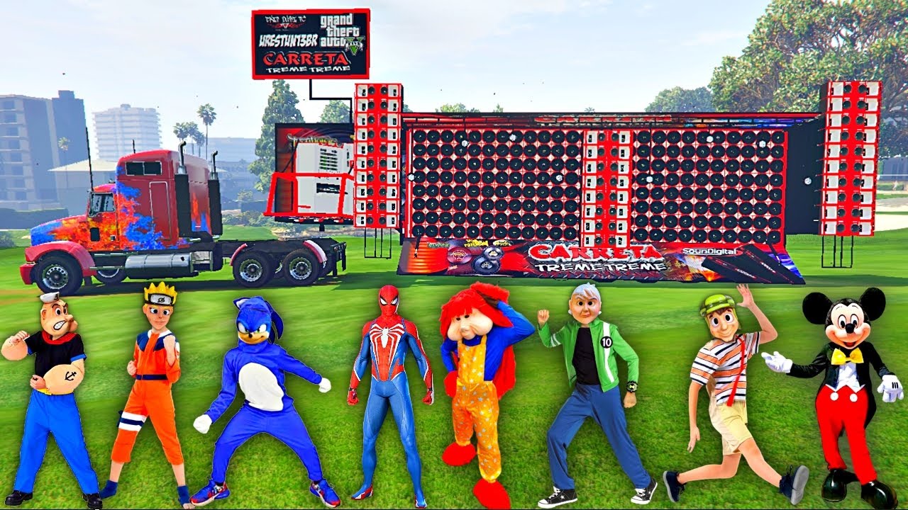 VLOG CARRETA FURACÃO TREME TREME com os Personagens no jogo da carreta da alegria GTA Trenzinho