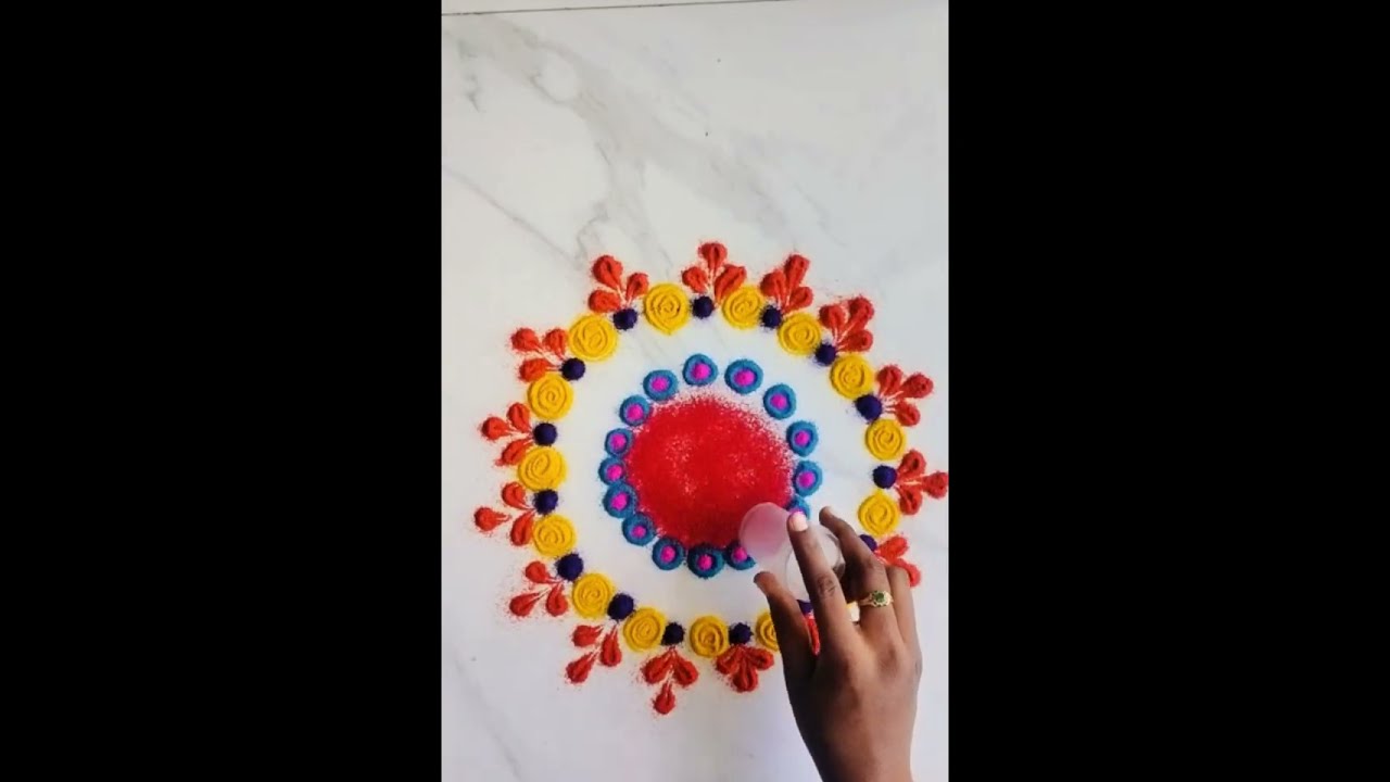 Easy and simple rangoli design#sankranthi mugullu #kolam mugullu #art #diy #mugullu #rangoli designs