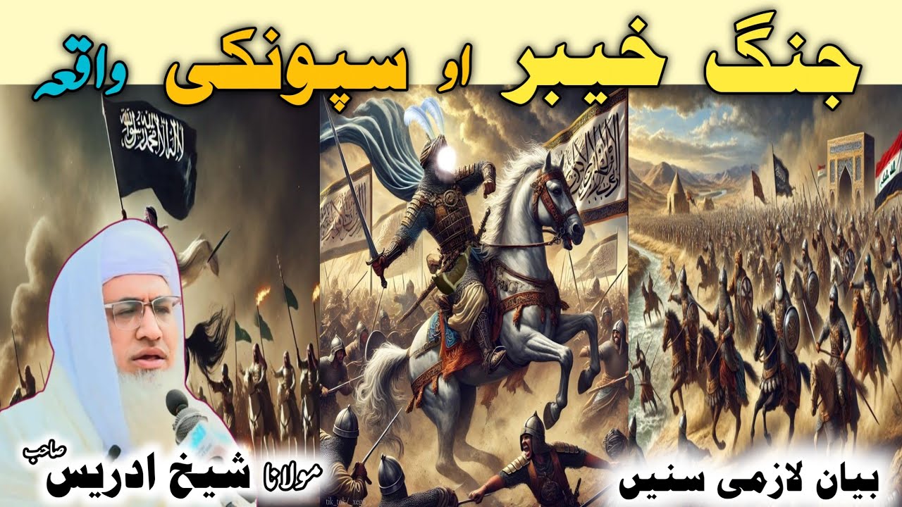 Poshto bayan / Molana Idrees Sab /Islamic videos / Islamic stories/جنگ خیبر اود شپنکی عبرتناک واقعہ 
