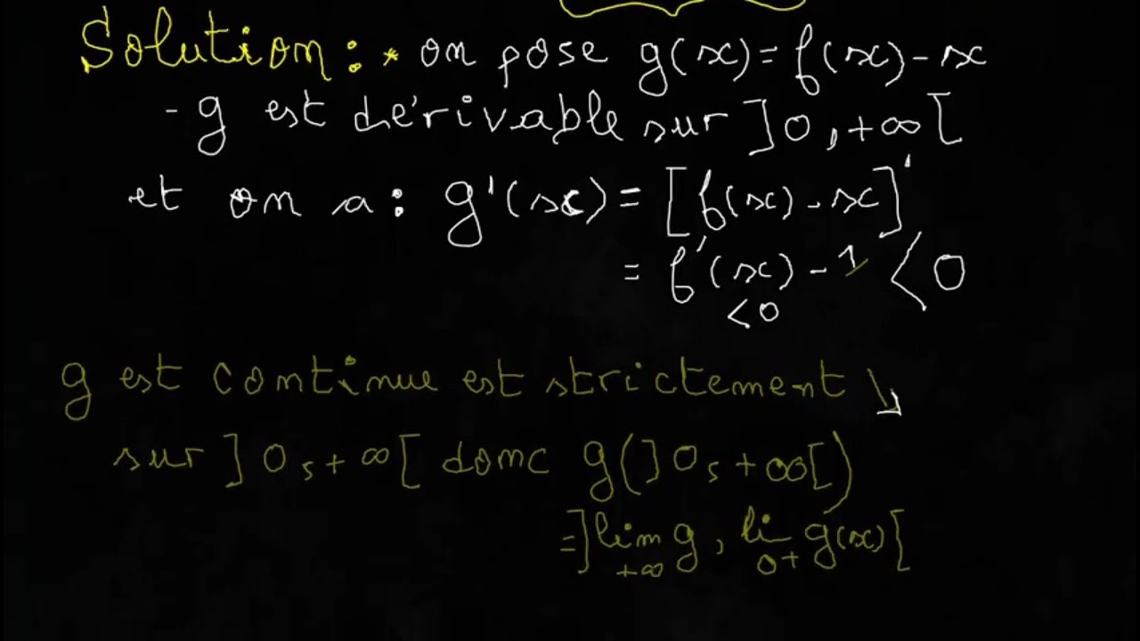 Montrer que f(x) =x admet une seule solution