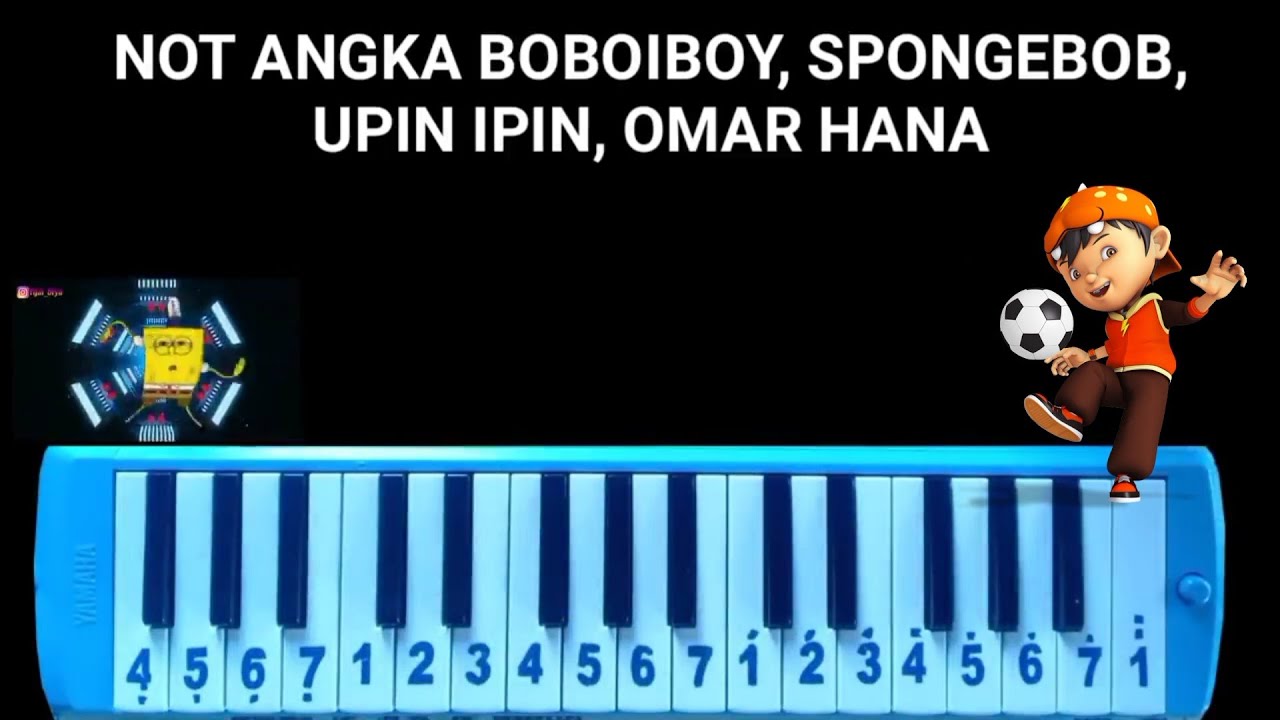 Not Angka Boboiboy Galaxy, Spongebob, Omar Hana Versi DJ Spongebob
