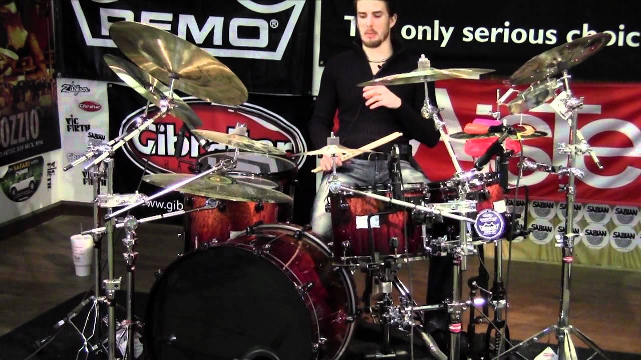 Greenbrier Demo - Mapex Saturn SE Birch/Walnut 6pcTransparent Sienna Fade Drum Set w/ Zildjians