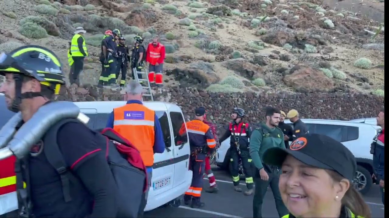 Simulacro en Teleférico del Teide en las II Jornadas de Riesgo y Prevención en Montaña