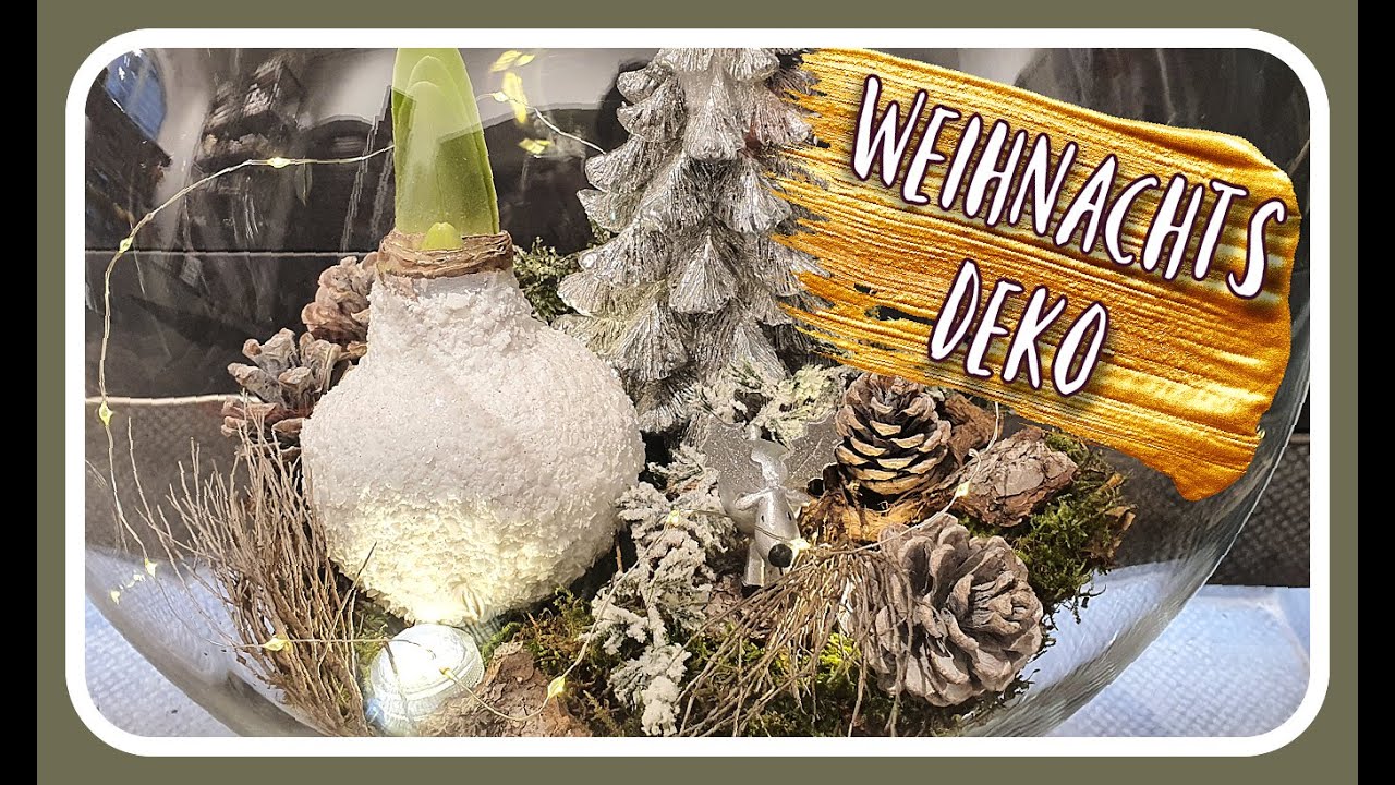 Amaryllis im Glas weihnachtlich dekorieren I Weihnachtsdeko DIY Idee 2020 I KatisWeltTV