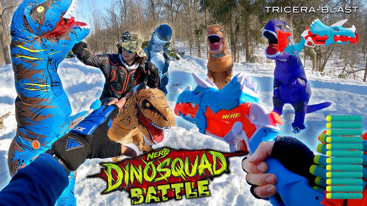 NERF GUN DINOSQUAD BATTLE | (Шутер от первого лица Nerf!)