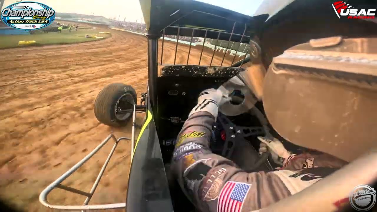 Briggs Danner On-Board USAC Sprint Car Time Trials at Action Track USA June 18th, 2023!