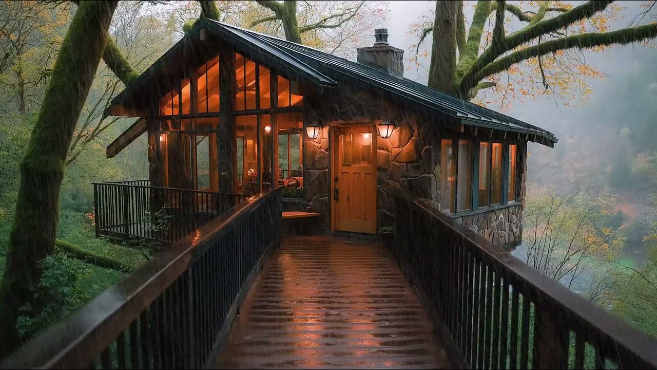 Rainstorm Relaxation for Deep Sleep, Study & Insomnia Relief in Cozy Stone Cottage Forest Woods