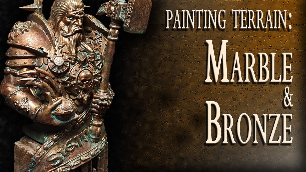 Painting terrain: Simple Marble & Bronze for Warhammer and other games