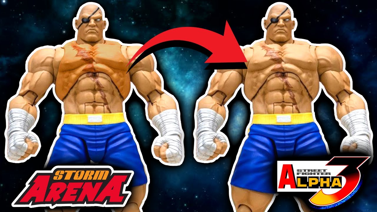 КАК ЗАМЕНИТЬ НАГРУДНИК НА ФИГУРКУ САГАТА ИЗ STORM ARENA ИЗ STREET FIGHTER ALPHA 3!